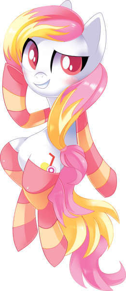 Size: 1870x4303 | Tagged: safe, artist:sorasku, derpibooru import, oc, oc:lemonade paradise, unofficial characters only, earth pony, pony, clothes, female, mare, simple background, socks, solo, striped socks, transparent background