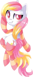 Size: 1870x4303 | Tagged: safe, artist:sorasku, derpibooru import, oc, oc:lemonade paradise, unofficial characters only, earth pony, pony, clothes, female, mare, simple background, socks, solo, striped socks, transparent background