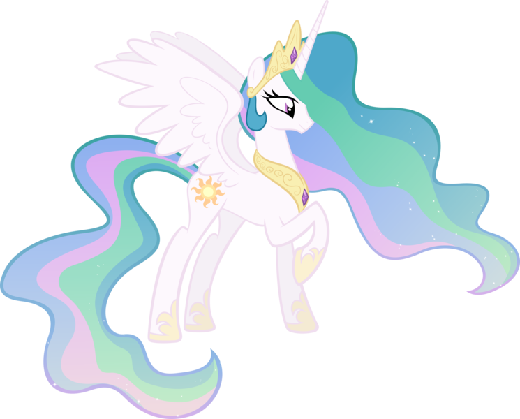 Size: 4051x3264 | Tagged: safe, artist:breadking, derpibooru import, princess celestia, alicorn, pony, ethereal mane, female, high res, mare, raised hoof, simple background, solo, spread wings, transparent background, vector, wings