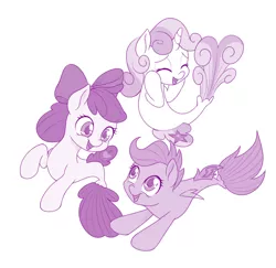 Size: 1000x973 | Tagged: adorabloom, apple bloom, artist:dstears, bow, cute, cutealoo, cutie mark crusaders, derpibooru import, diasweetes, eyes closed, female, hair bow, monochrome, my little pony: the movie, open mouth, safe, scootaloo, sea-mcs, seaponified, seapony apple bloom, seapony (g4), seapony scootaloo, seapony sweetie belle, simple background, smiling, species swap, surf and/or turf, sweetie belle, trio, white background