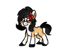 Size: 413x313 | Tagged: safe, artist:euspuche, derpibooru import, oc, oc:liliya krasnyy, unofficial characters only, earth pony, pony, animated, female, flower, flower in hair, frame by frame, gif, happy, looking at you