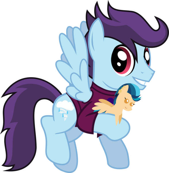 Size: 1489x1520 | Tagged: safe, artist:lightningbolt, derpibooru import, indigo zap, oc, oc:microburst, ponified, unofficial characters only, pegasus, pony, 2018 community collab, derpibooru community collaboration, .svg available, clothes, equestria girls ponified, flying, grin, holding, looking at you, male, plushie, pointy ponies, shirt, simple background, smiling, solo, spread wings, stallion, svg, t-shirt, transparent background, vector, wings