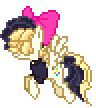 Size: 96x108 | Tagged: animated, artist:botchan-mlp, bow, cute, derpibooru import, desktop ponies, female, flying, hair bow, hair over eyes, mare, my little pony: the movie, pixel art, safe, simple background, solo, songbetes, songbird serenade, sprite, transparent background