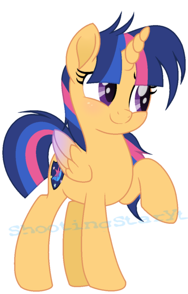 Size: 795x1239 | Tagged: safe, artist:shootingstaryt, derpibooru import, oc, oc:starlight sparkle, unofficial characters only, alicorn, pony, alicorn oc, base used, colored wings, female, gradient wings, mare, movie accurate, multicolored hair, multicolored mane, multicolored tail, next generation, offspring, parent:flash sentry, parent:twilight sparkle, parents:flashlight, simple background, solo, transparent background, watermark