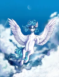 Size: 2300x3000 | Tagged: safe, artist:tabu-rat, derpibooru import, oc, unofficial characters only, pegasus, pony, cloud, flying, solo