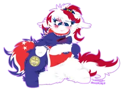 Size: 1024x753 | Tagged: safe, artist:vanillaswirl6, derpibooru import, oc, oc:north carolina, oc:tennessee, unofficial characters only, earth pony, pony, blue eyes, blushing, clothes, colored eyelashes, colored pupils, duo, eyes closed, female, fluffy, headband, hug, male, north carolina, oc x oc, open mouth, scar, shipping, shirt, snuggling, straight, tennessee, vanillaswirl6's state ponies