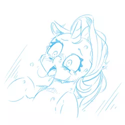 Size: 800x800 | Tagged: suggestive, artist:mrs1989, derpibooru import, starlight glimmer, pony, unicorn, ahegao, bust, crying, lineart, motion lines, open mouth, solo, sweat, tongue out