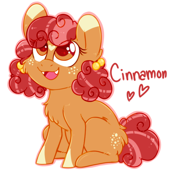 Size: 666x666 | Tagged: safe, artist:esmeia, derpibooru import, oc, oc:cinnamon crisp, unofficial characters only, earth pony, pony, body freckles, chest fluff, cute, female, filly, freckles, hairband, heart, looking up, ocbetes, solo