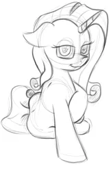 Size: 353x546 | Tagged: artist:jaomt2015, derpibooru import, monochrome, rarity, safe, sketch, solo