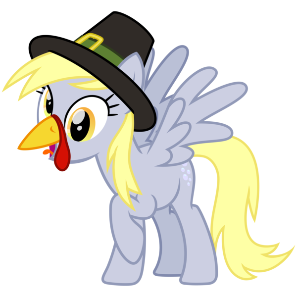 Size: 3000x3000 | Tagged: safe, artist:cheezedoodle96, derpibooru import, derpy hooves, pegasus, pony, turkey, .svg available, female, hat, holiday, mare, pilgrim hat, raised hoof, simple background, solo, spread wings, svg, thanksgiving, tongue out, transparent background, vector, wings
