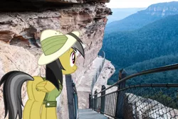 Size: 978x657 | Tagged: artist:didgereethebrony, australia, blue mountains, cliff, daring do, derpibooru import, irl, photo, ponies in real life, safe, solo, valley, wentworth falls