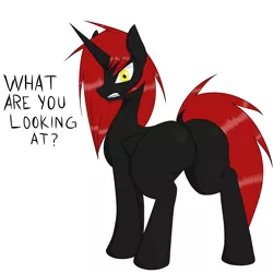 Size: 3000x3000 | Tagged: suggestive, artist:color-spark, derpibooru import, oc, unofficial characters only, pony, unicorn, angry, female, high res, mare, plot, red and black oc, simple background, solo, white background