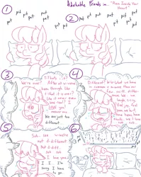 Size: 4779x6013 | Tagged: safe, artist:adorkabletwilightandfriends, derpibooru import, cheerilee, earth pony, pony, comic:adorkable twilight and friends, absurd resolution, adorkable friends, alone, backstory, bed, breakup, comic, crying, emotional, emotions, female, flash back, flashback, forever alone, lineart, mare, meme, night, pillow, rain, relationship, sad, slice of life, wavy mouth