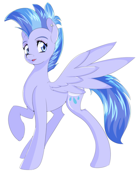 Size: 844x1058 | Tagged: safe, artist:shelltoon, derpibooru import, oc, oc:nimbostratus, unofficial characters only, pegasus, pony, 2018 community collab, derpibooru community collaboration, androgynous, mohawk, piercing, simple background, solo, transparent background