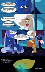 Size: 1500x2400 | Tagged: artist:theimmortalwolf, ask, derpibooru import, discord, eris, huge eris, pregnant, princess luna, rule 63, safe, tumblr, tumblr comic