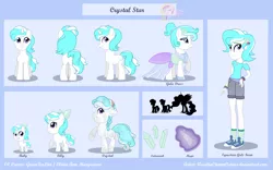 Size: 7070x4421 | Tagged: safe, artist:raspberrystudios, derpibooru import, oc, oc:crystal star, unofficial characters only, crystal pony, unicorn, equestria girls, absurd resolution, baby, cutie mark, female, filly, reference sheet