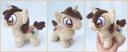 Size: 1830x743 | Tagged: safe, artist:lilmoon, derpibooru import, oc, oc:syndeo, unofficial characters only, pony, unicorn, chibi, irl, photo, plushie, solo