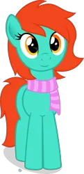 Size: 1400x2903 | Tagged: safe, artist:arifproject, derpibooru import, oc, oc:sparkle meadows, unofficial characters only, earth pony, pony, 2018 community collab, derpibooru community collaboration, clothes, female, looking at you, mare, scarf, simple background, standing, transparent background, vector