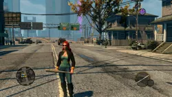 Size: 1920x1080 | Tagged: baseball bat, building, car, derpibooru import, game screencap, human, humanized, mod, safe, saints row, saints row the third, sunset shimmer, video game