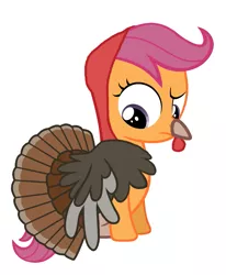 Size: 925x1124 | Tagged: artist:red4567, artist:socsocben, beak, cute, cutealoo, derpibooru import, safe, scootachicken, scootaloo, scootaturkey, silly, turkey, turkey costume