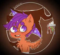 Size: 768x716 | Tagged: safe, artist:jackytheripperart, derpibooru import, scootaloo, pegasus, pony, female, filly, hat, witch hat