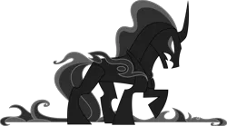 Size: 8109x4494 | Tagged: safe, artist:chrzanek97, derpibooru import, pony of shadows, unicorn, shadow play, absurd resolution, darkness, male, one hoof raised, raised hoof, simple background, solo, stallion, transparent background, vector