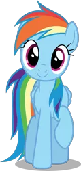 Size: 3000x6281 | Tagged: safe, artist:dashiesparkle, derpibooru import, rainbow dash, pegasus, pony, newbie dash, .svg available, absurd resolution, cute, dashabetes, female, hnnng, looking at you, mare, one hoof raised, raised hoof, simple background, smiling, solo, transparent background, vector