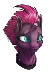 Size: 546x742 | Tagged: safe, artist:arceus55, derpibooru import, tempest shadow, pony, unicorn, my little pony: the movie, broken horn, bust, eye scar, female, mare, pretty pretty tempest, scar, simple background, solo, transparent background