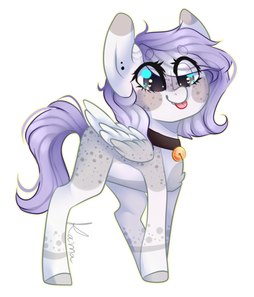 Size: 835x979 | Tagged: safe, artist:skimea, derpibooru import, oc, oc:mayumi, unofficial characters only, pegasus, pony, bell, bell collar, chibi, collar, female, heart eyes, mare, simple background, solo, tongue out, transparent background, wingding eyes