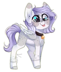Size: 835x979 | Tagged: safe, artist:skimea, derpibooru import, oc, oc:mayumi, unofficial characters only, pegasus, pony, bell, bell collar, chibi, collar, female, heart eyes, mare, simple background, solo, tongue out, transparent background, wingding eyes