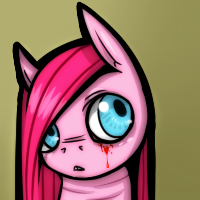 Size: 200x200 | Tagged: semi-grimdark, artist:ferrettea, derpibooru import, pinkie pie, earth pony, pony, blood, bust, crying, female, mare, picture for breezies, pinkamena diane pie, portrait, solo, tears of blood