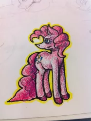 Size: 765x1024 | Tagged: safe, artist:ferrettea, derpibooru import, pinkie pie, photo, solo, traditional art