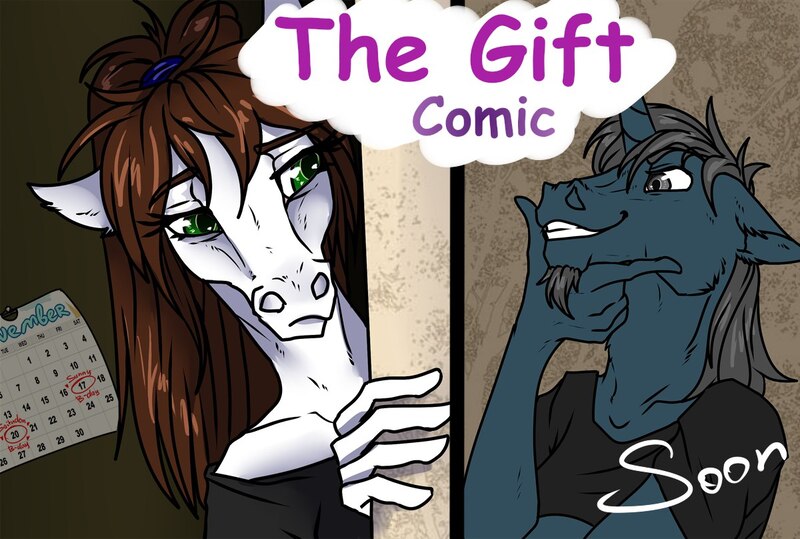 Size: 1200x808 | Tagged: safe, artist:sunny way, derpibooru import, oc, oc:saitudon, oc:sunny way, unofficial characters only, anthro, pegasus, unicorn, comic:the gift comic, calendar, hoers, rcf community, soon