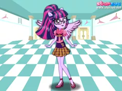 Size: 800x600 | Tagged: safe, artist:user15432, derpibooru import, sci-twi, twilight sparkle, human, equestria girls, friendship games, clothes, crystal prep shadowbolts, glasses, high heels, humanized, pegasus wings, ponied up, pony ears, school outfit, school spirit, school uniform, scitwilicorn, shoes, starsue, winged humanization, wings