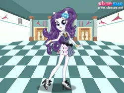 Size: 800x600 | Tagged: safe, artist:user15432, derpibooru import, rarity, human, equestria girls, friendship games, bracelet, clothes, hairpin, high heels, jewelry, ponied up, pony ears, school outfit, school spirit, school uniform, shoes, starsue, wondercolts