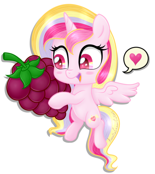 Size: 7713x8674 | Tagged: absurd resolution, alicorn, alicorn oc, artist:raspberrystudios, blushing, chibi, derpibooru import, food, heart, oc, oc:aurelia charm, pictogram, raspberry (food), safe, shading, simple background, spread wings, transparent background, unofficial characters only