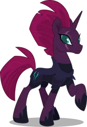 Size: 3418x5000 | Tagged: safe, artist:dashiesparkle, derpibooru import, tempest shadow, pony, unicorn, my little pony: the movie, armor, beautiful, cute, eye scar, female, good end, happy, looking at you, majestic, mare, movie accurate, one hoof raised, pretty pretty tempest, raised hoof, scar, simple background, smiling, solo, tempest gets her horn back, tempest now has a true horn, tempestbetes, transparent background, vector
