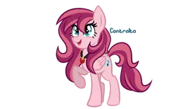 Size: 1024x630 | Tagged: safe, artist:wubcakeva, derpibooru import, oc, oc:contralto, ponified, unofficial characters only, pegasus, pony, disguised siren, equestria girls ponified, female, gem, mare, raised hoof, simple background, siren gem, smiling, transparent background