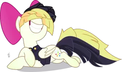 Size: 3570x2117 | Tagged: safe, artist:mlp-scribbles, derpibooru import, songbird serenade, pegasus, pony, my little pony: the movie, bow, draw me like one of your french girls, female, grin, hair bow, high res, inkscape, mare, ponyscape, pose, simple background, sitting, smiling, solo, transparent background, vector