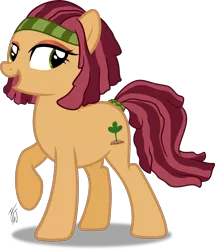 Size: 2051x2383 | Tagged: safe, artist:mlp-scribbles, derpibooru import, oc, oc:merry mertle, unofficial characters only, pony, commission, female, hairband, high res, inkscape, mare, open mouth, ponyscape, signature, simple background, solo, tail band, transparent background, vector