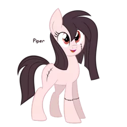 Size: 1024x1024 | Tagged: safe, artist:wubcakeva, derpibooru import, oc, oc:piper, ponified, unofficial characters only, earth pony, pony, zombie, equestria girls ponified, female, mare, simple background, solo, stitches, transparent background