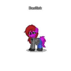 Size: 400x400 | Tagged: clothes, coyote, derpibooru import, furry, gloves, long hair, new design, non-mlp oc, oc, oc:basilisk, pony town, safe, simple background, solo, transparent background, unofficial characters only, updated design