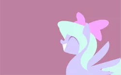 Size: 1632x1020 | Tagged: safe, artist:anonymousnekodos, derpibooru import, flitter, pegasus, pony, bow, eyes closed, female, grin, hair bow, lineless, mare, minimalist, modern art, simple background, smiling, solo, spread wings, wallpaper, wings