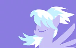 Size: 1632x1024 | Tagged: safe, artist:anonymousnekodos, derpibooru import, cloudchaser, pegasus, pony, blue background, eyes closed, female, lineless, mare, minimalist, modern art, simple background, solo, spread wings, wallpaper, wings