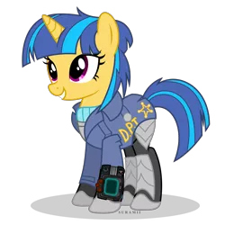 Size: 6000x6000 | Tagged: safe, artist:suramii, derpibooru import, oc, oc:sparkplug, unofficial characters only, pony, unicorn, fallout equestria, fallout equestria: crimson tide, absurd resolution, clothes, officer, simple background, solo, transparent background