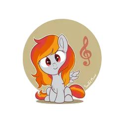 Size: 4000x4000 | Tagged: safe, artist:soulfulmirror, derpibooru import, oc, oc:tridashie, unofficial characters only, pegasus, pony, absurd resolution, chibi, clef, female, mare, simple background, sitting, solo, transparent background