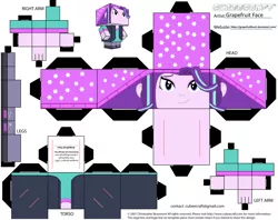 Size: 2979x2354 | Tagged: safe, artist:grapefruitface1, deleted from derpibooru, derpibooru import, starlight glimmer, equestria girls, spoiler:eqg specials, beanie, craft, cubeecraft, design, female, hat, merchandise, papercraft, printable, solo