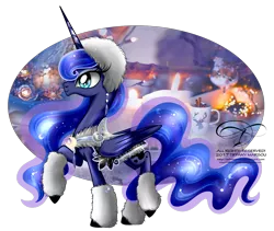 Size: 1300x1098 | Tagged: safe, artist:tiffanymarsou, derpibooru import, princess luna, alicorn, pony, clothed ponies, clothes, folded wings, hat, leg warmers, one hoof raised, raised hoof, saddle, simple background, solo, tack, transparent background, wings