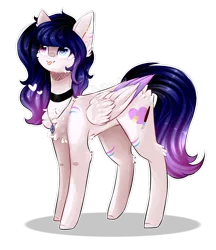 Size: 822x952 | Tagged: safe, artist:twinkepaint, derpibooru import, oc, oc:heart light, unofficial characters only, pegasus, pony, female, heterochromia, mare, simple background, solo, tongue out, transparent background