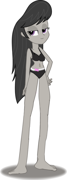Size: 1144x3053 | Tagged: suggestive, artist:katequantum, derpibooru import, edit, vector edit, octavia melody, equestria girls, barefoot, bedroom eyes, bikini, bra, breasts, clothes, feet, female, frilly underwear, panties, sexy, simple background, solo, solo female, swimsuit, transparent background, underwear, vector